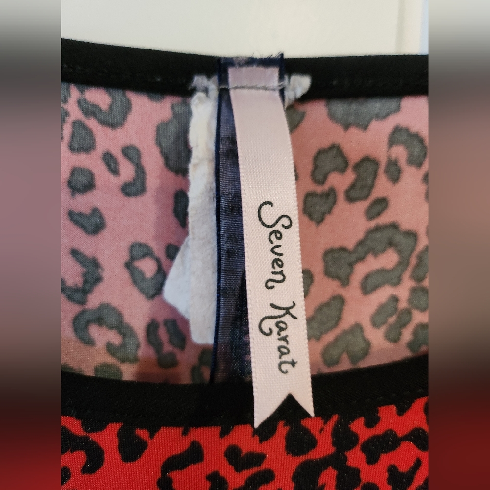 Seven Karet, Red Black Animal Print, 3X - Picture 3 of 12